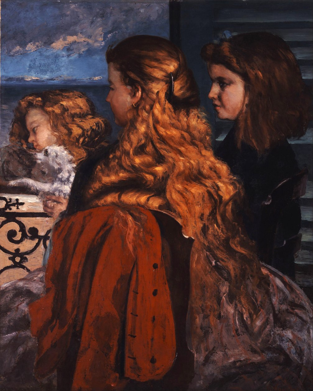 Tre unge englænder ved et vindue af Gustave Courbet