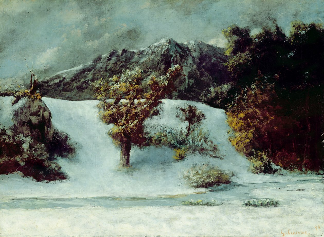 Vinterlandskab med dents du Midi, 1876 af Gustave Courbet