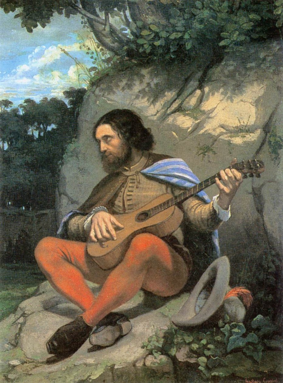 Ung mand i et landskab (Guitarrero) af Gustave Courbet