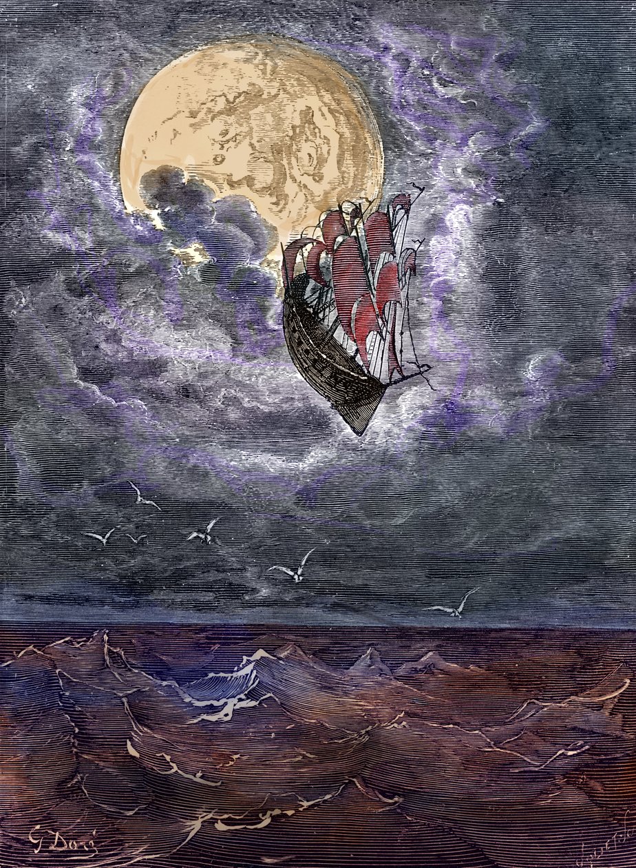 Baron Münchausen: Rejse til månen, af Doré. af Gustave Dore