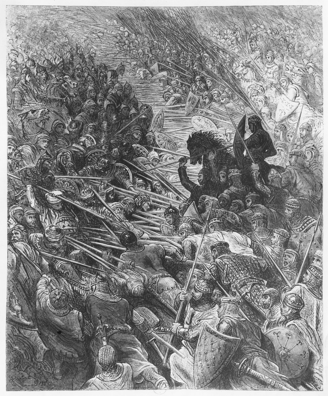 Kampscene, illustration fra 