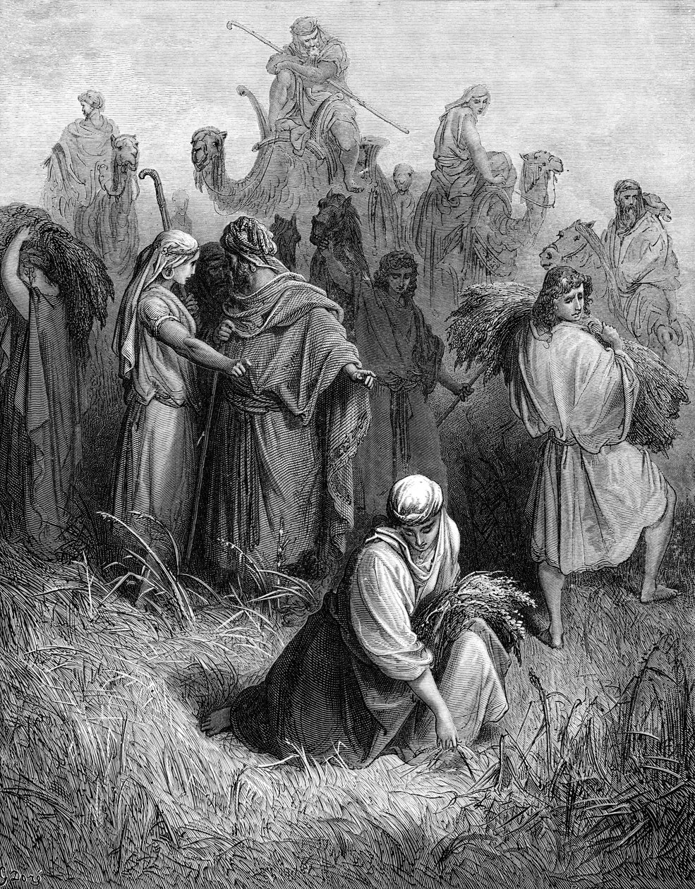 Boaz og Ruth - Bibelen af Gustave Dore