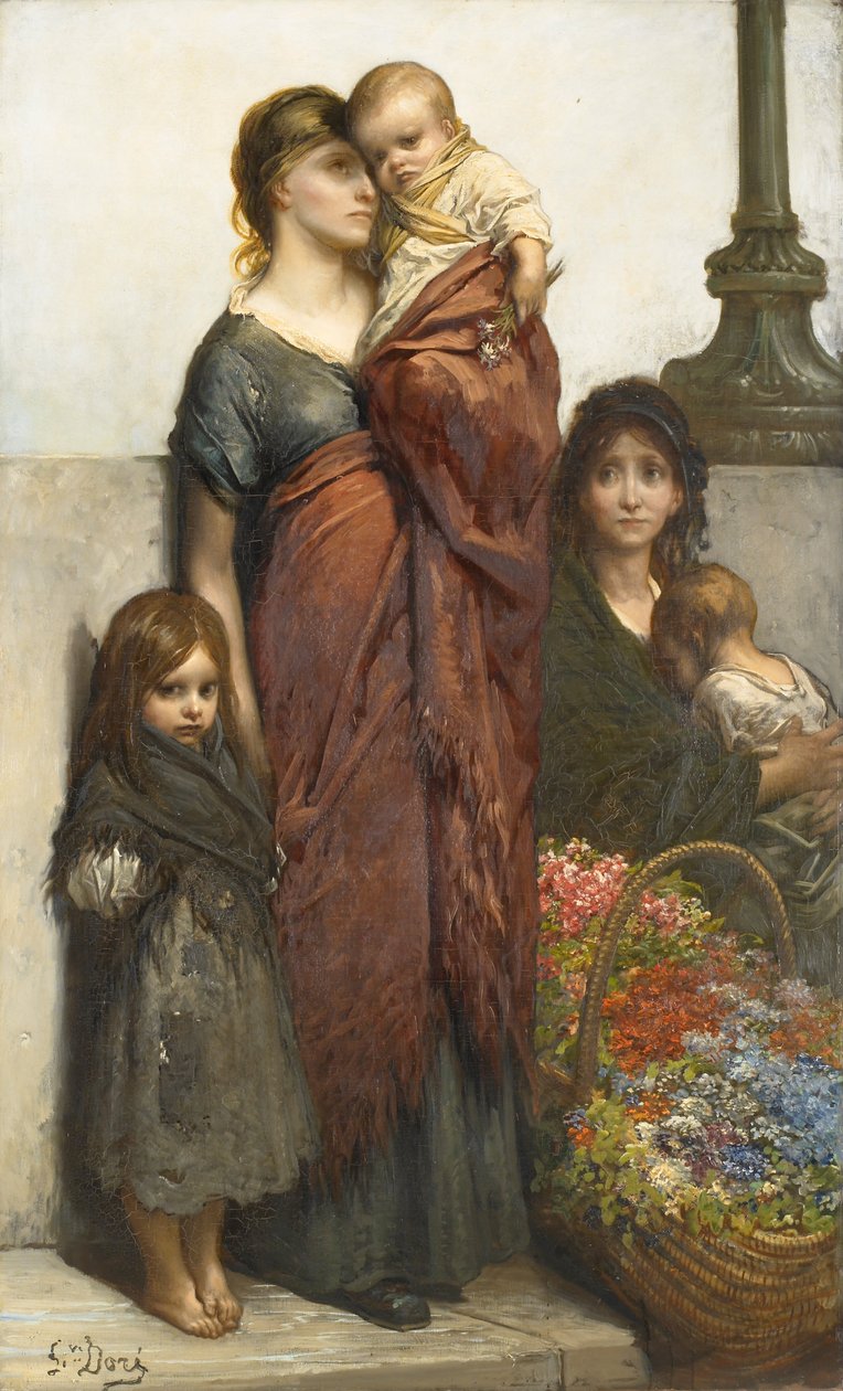 Blomstersælgere i London af Gustave Dore
