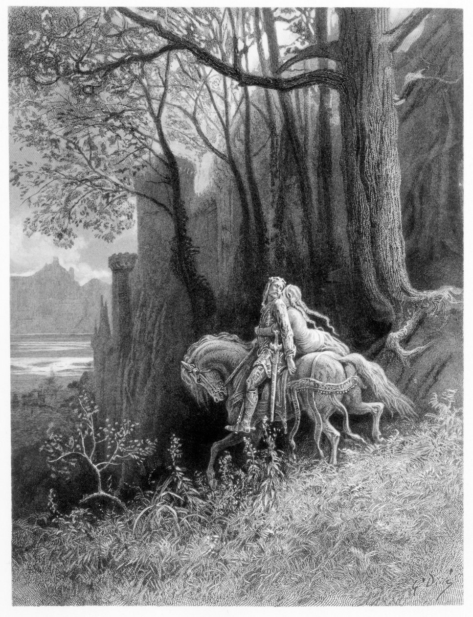 Geraint og Enid Ride Away, illustration fra 