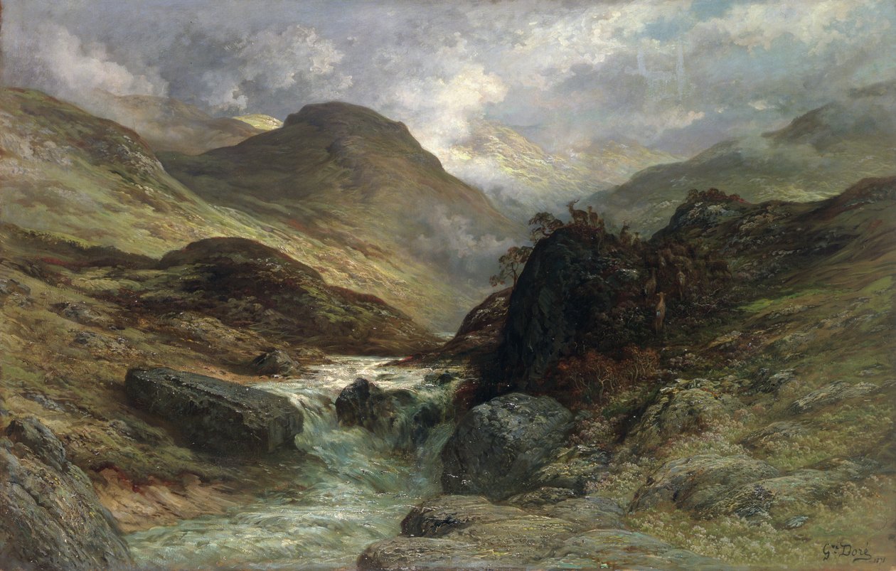 Gorge in the Mountains, 1878 af Gustave Dore