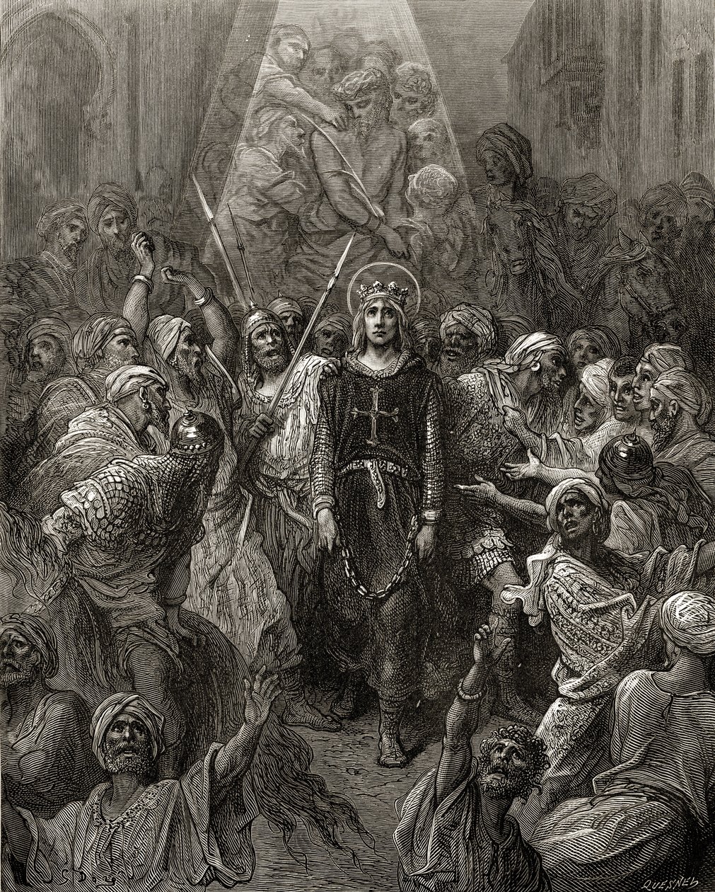 Kong Ludvig IX (1214-70) fange i Egypten, illustration fra 