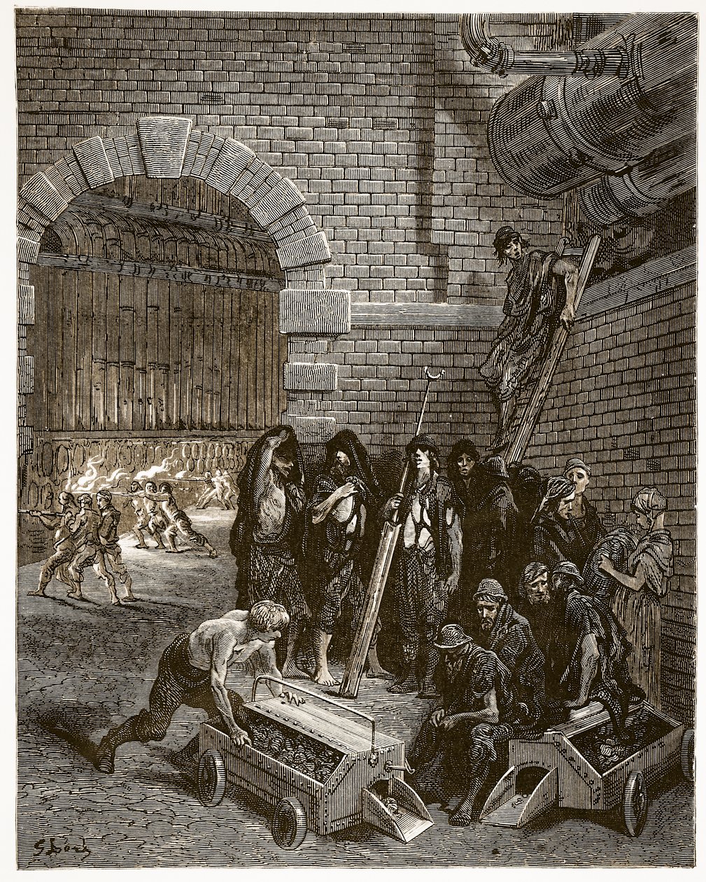 Lambeth Gas Works, fra "London, a Pilgrimage", skrevet af William Blanchard Jerrold (1826-84) pub. 1872 af Gustave Dore