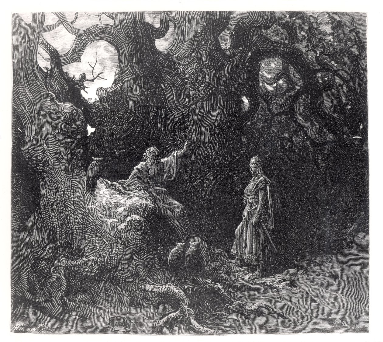 Merlin i skoven Broceliande, fra 