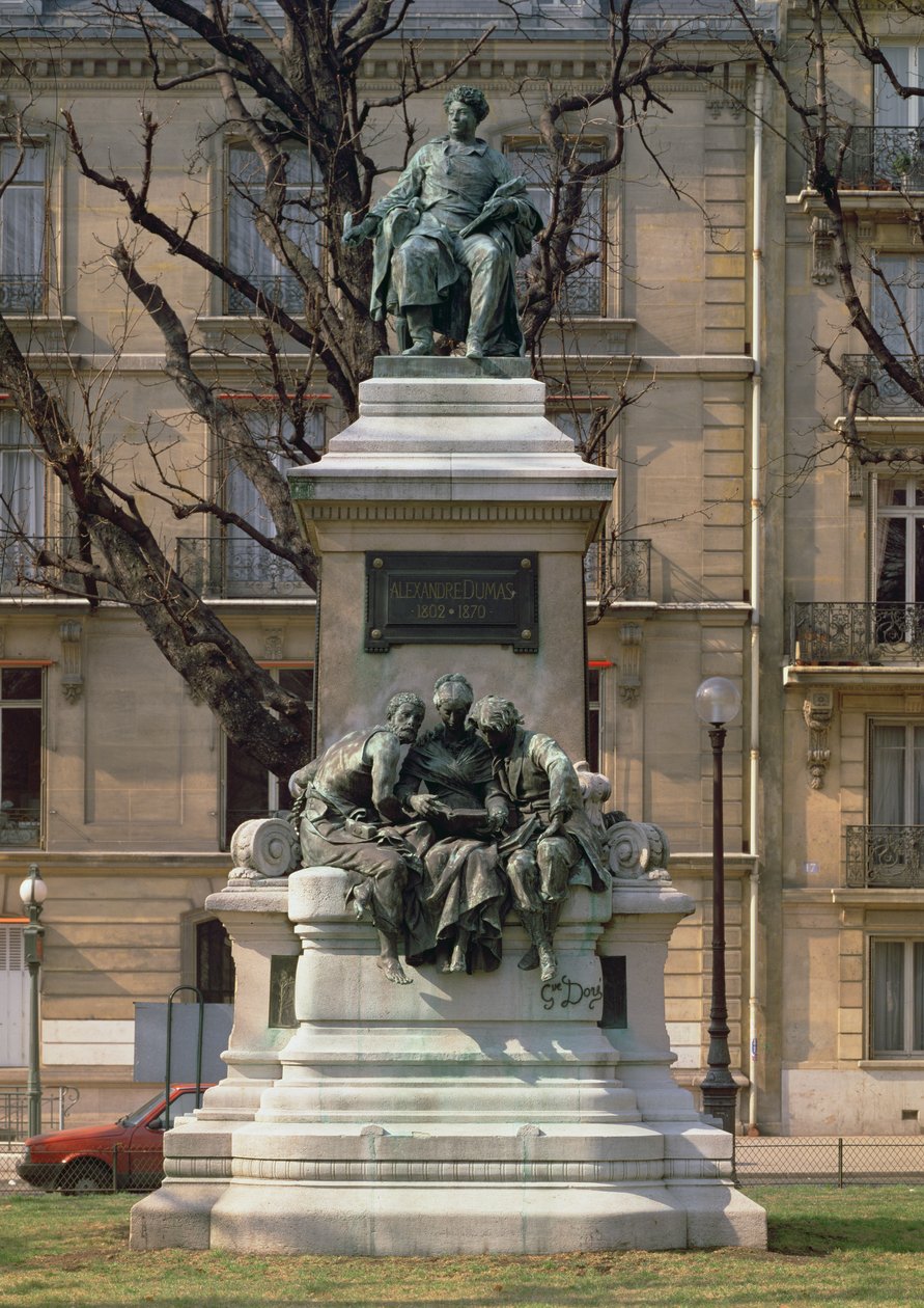 Monument til Alexander Dumas pere (1802-70) fransk romanforfatter og dramatiker, 1883 (sten og bronze) af Gustave Dore