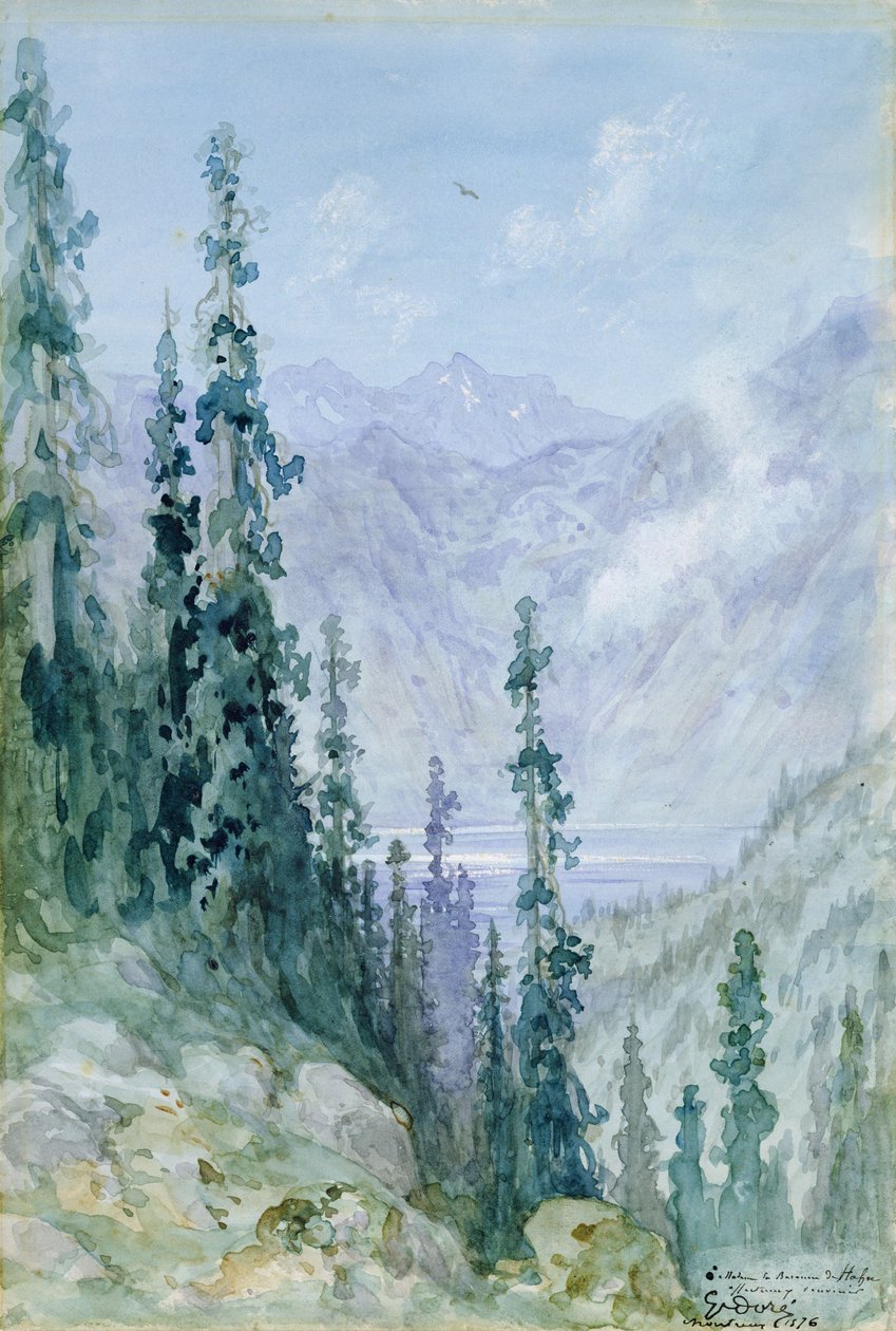Bjerglandskab, 1876 af Gustave Dore