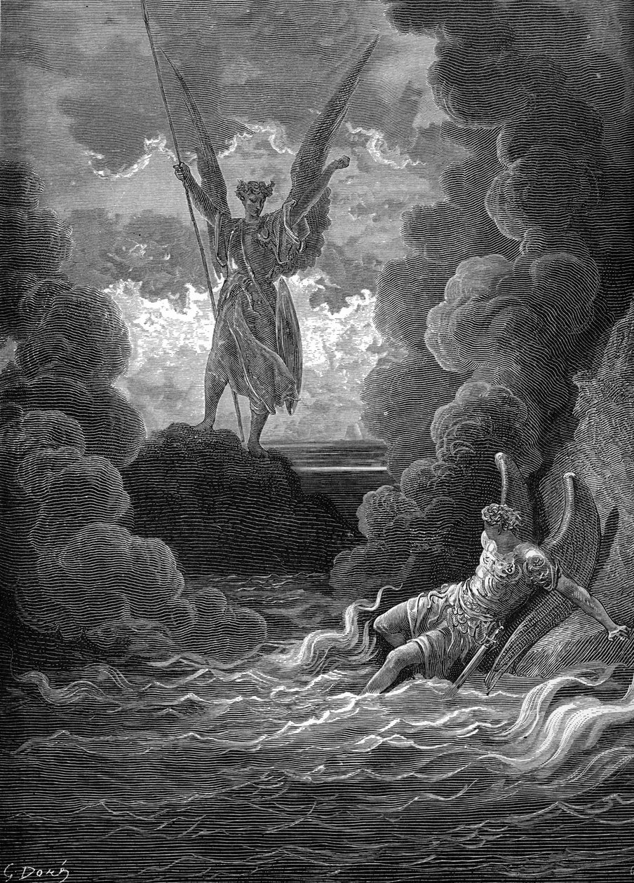 Paradise Lost: Satan og Beelzebub. af Gustave Dore