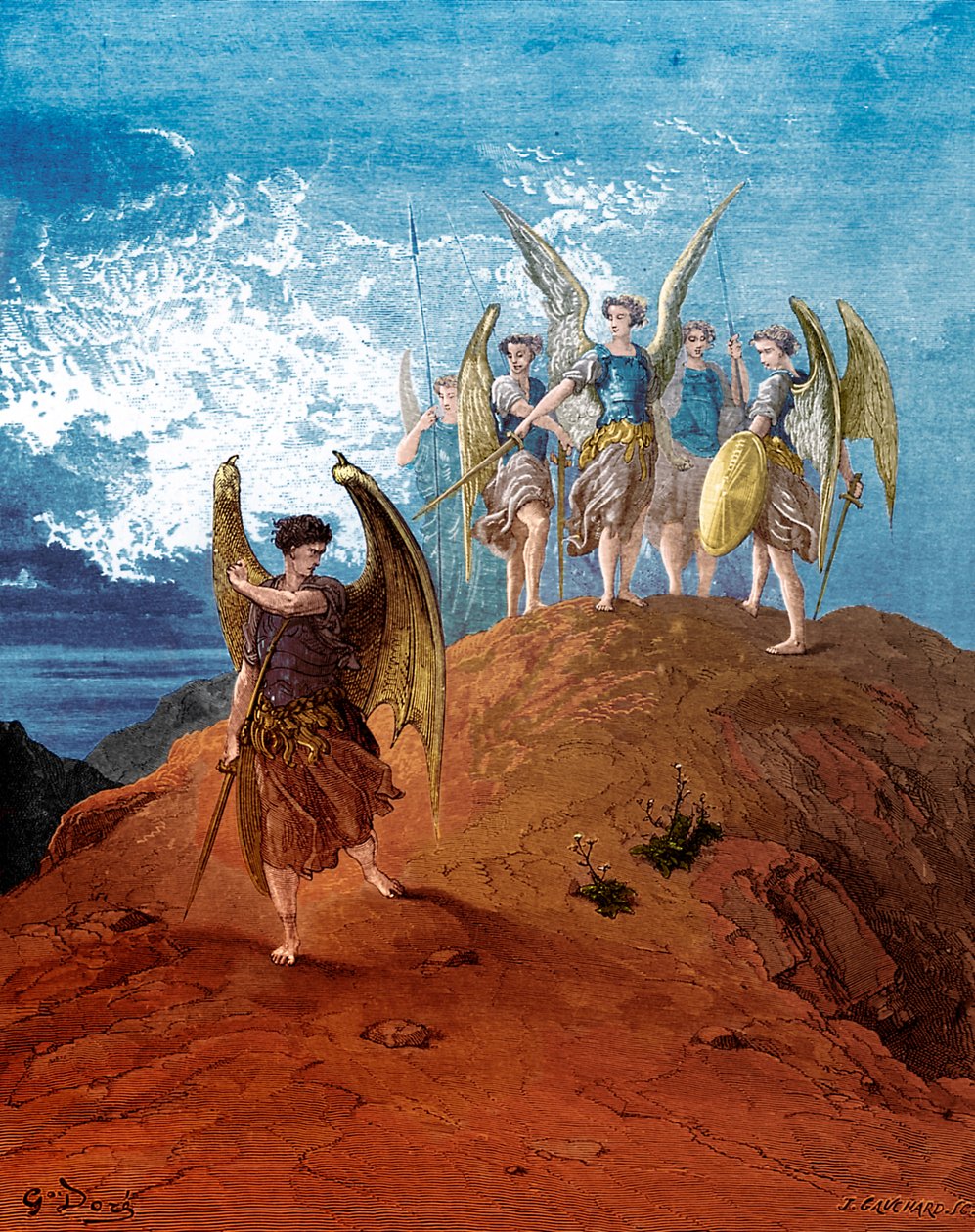 Paradise Lost: Satan er erobret. af Gustave Dore