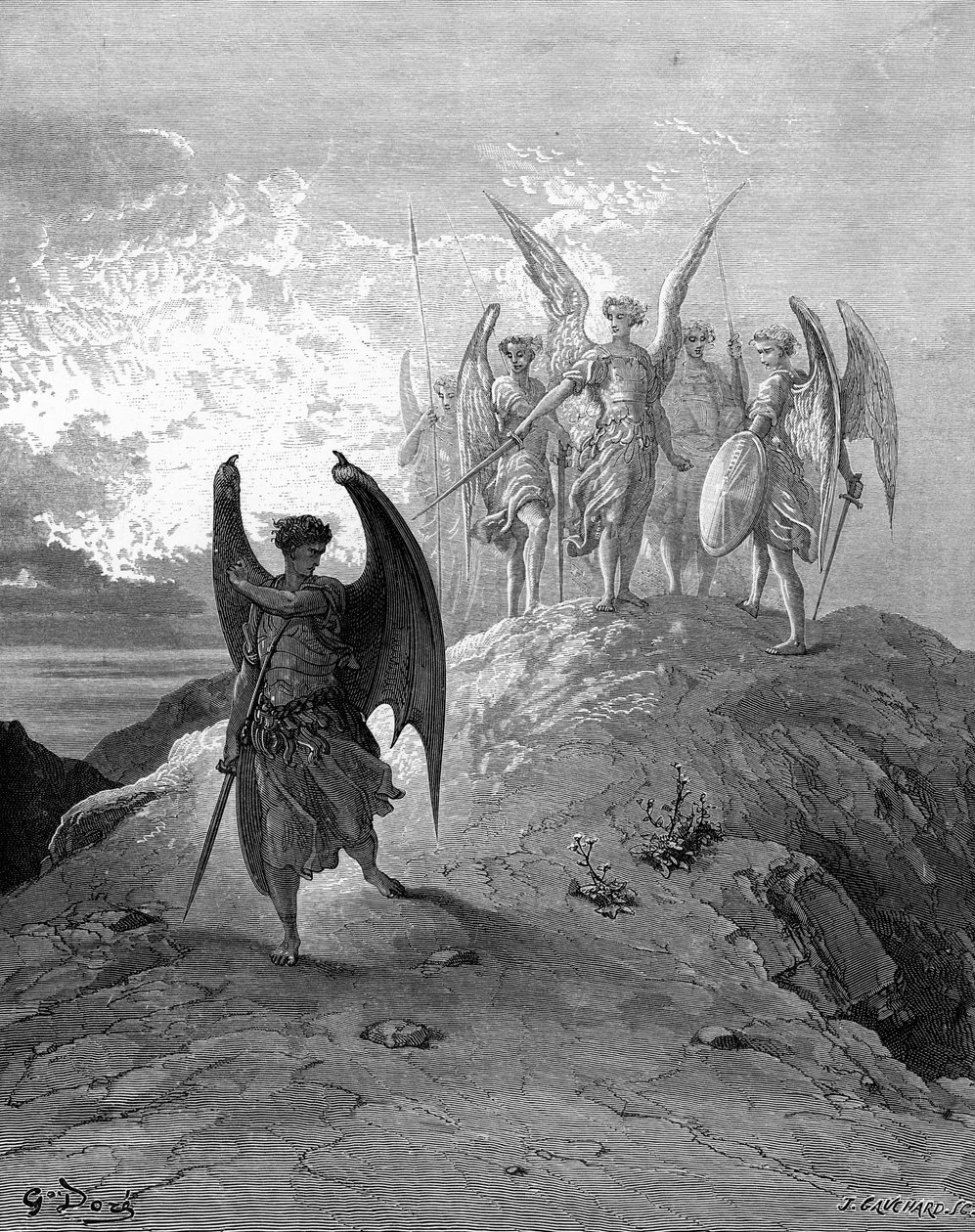 Paradise Lost: Satan erobres af Doré af Gustave Dore