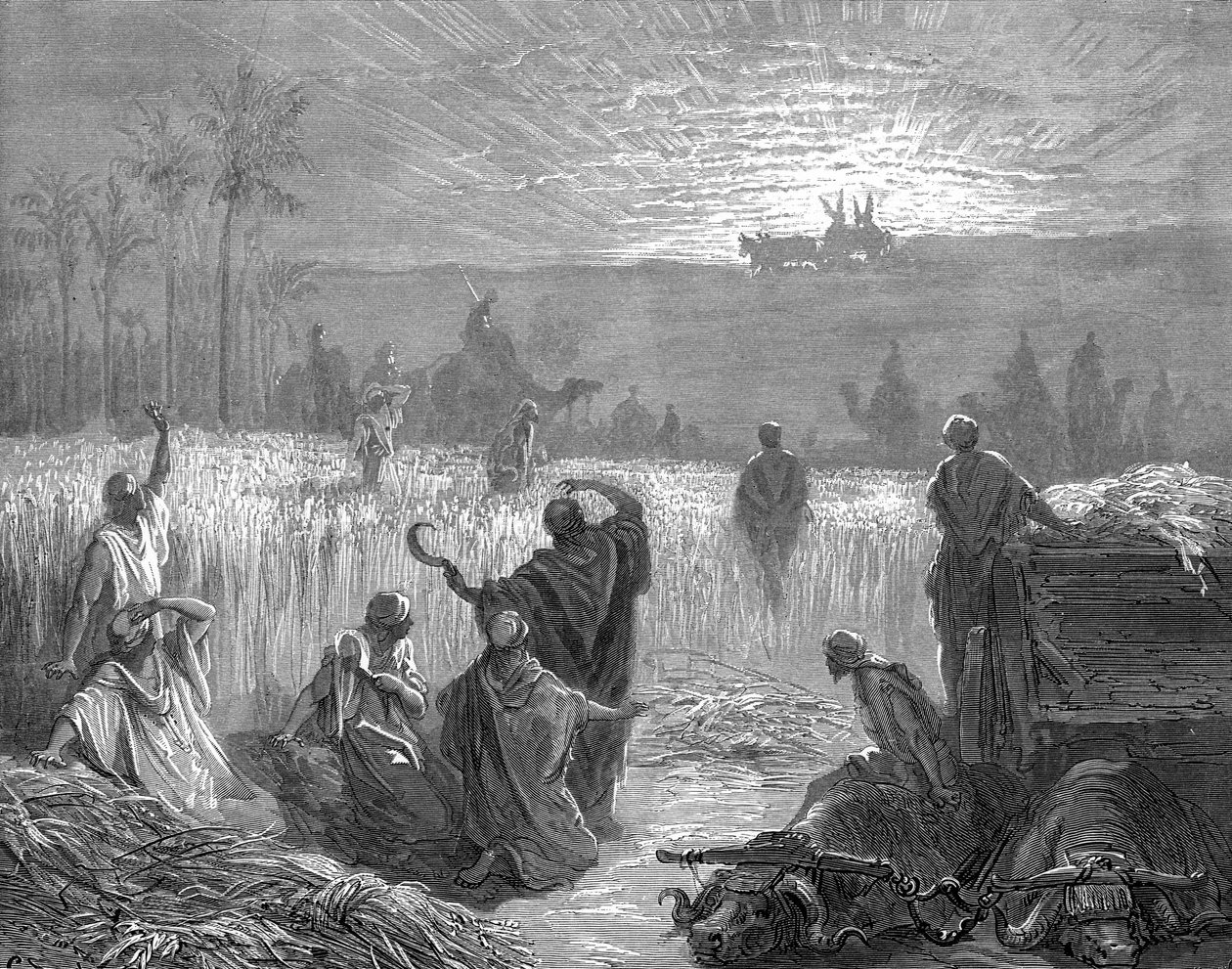 Arkens tilbagevenden til Beth Shemesh, af Doré. - Bibel af Gustave Dore