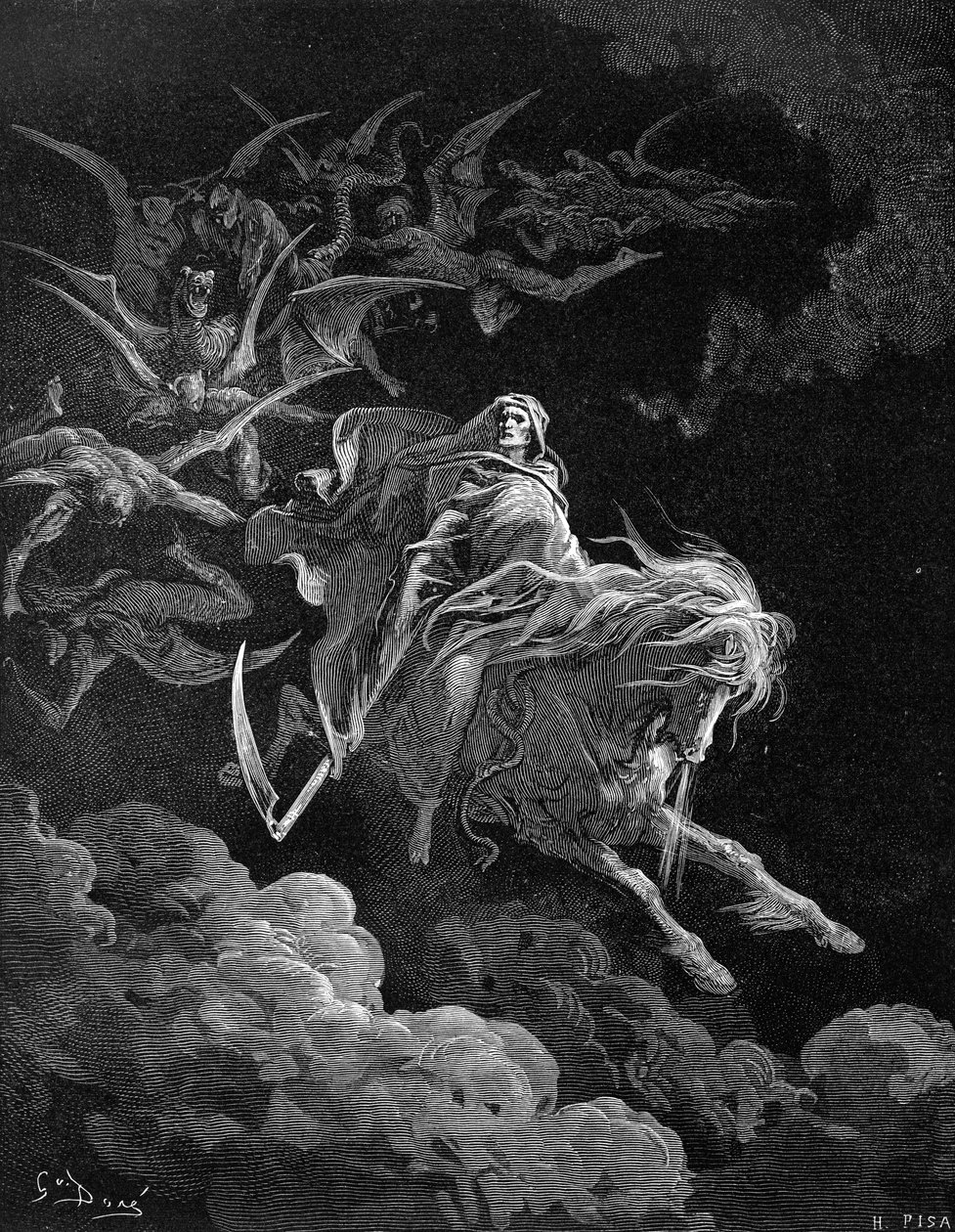 Åbenbaring: Vision of Death, af Gustave Doré. - Bibel af Gustave Dore