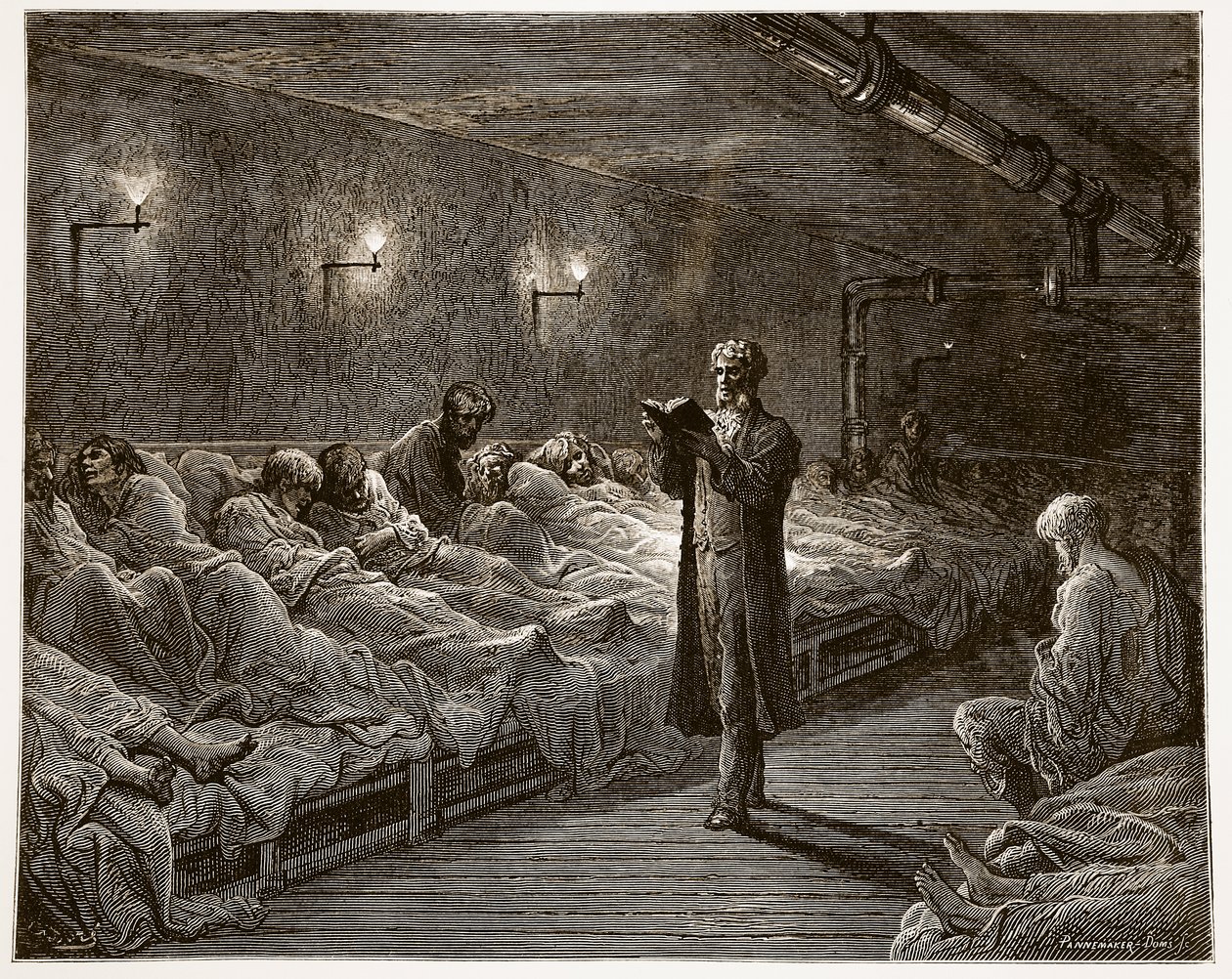 Scripture Reader in a Night Refuge, fra 