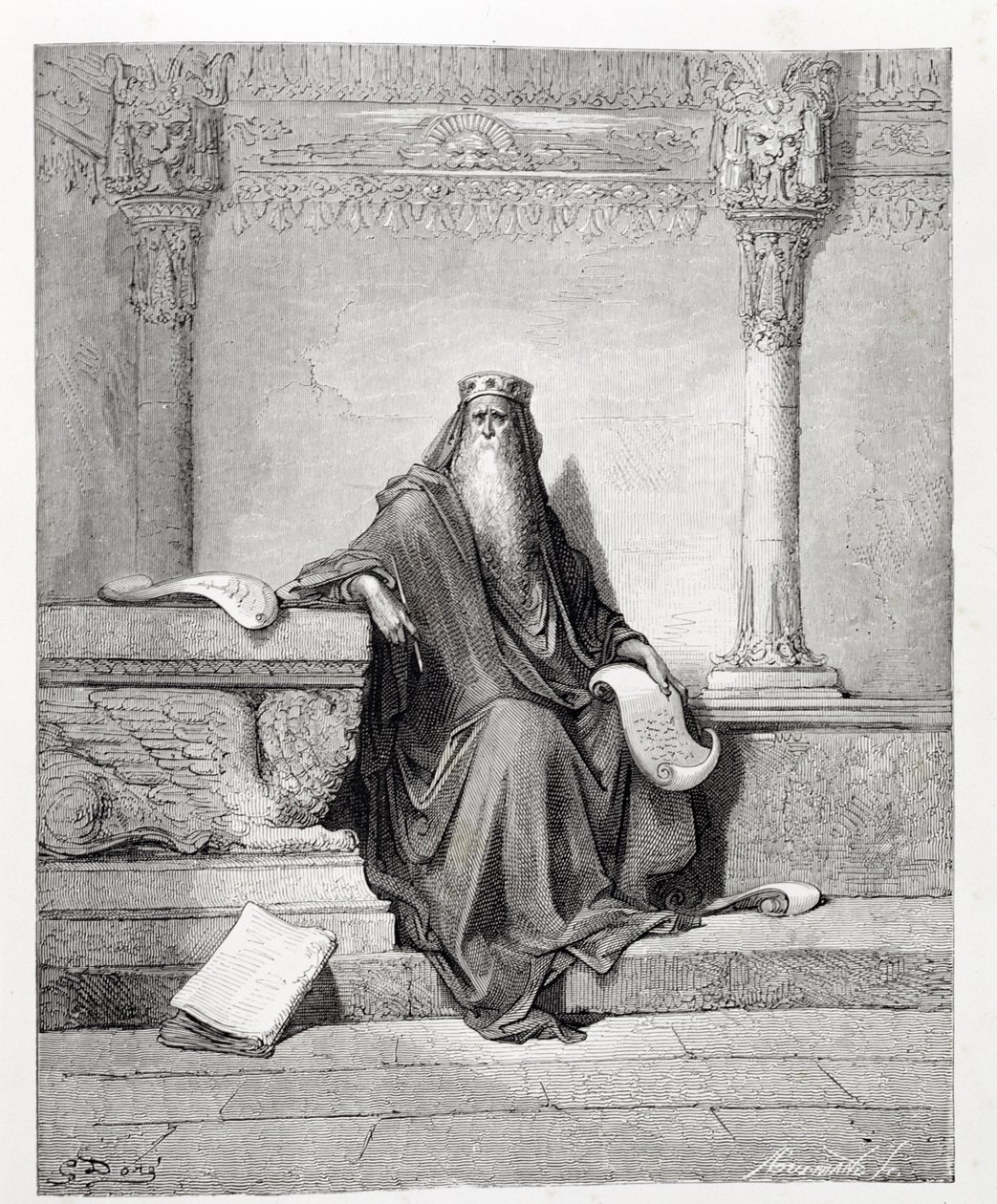 Salomon, graveret af Adolphe Gusmand (1821-1905) ca. 1868 af Gustave Dore