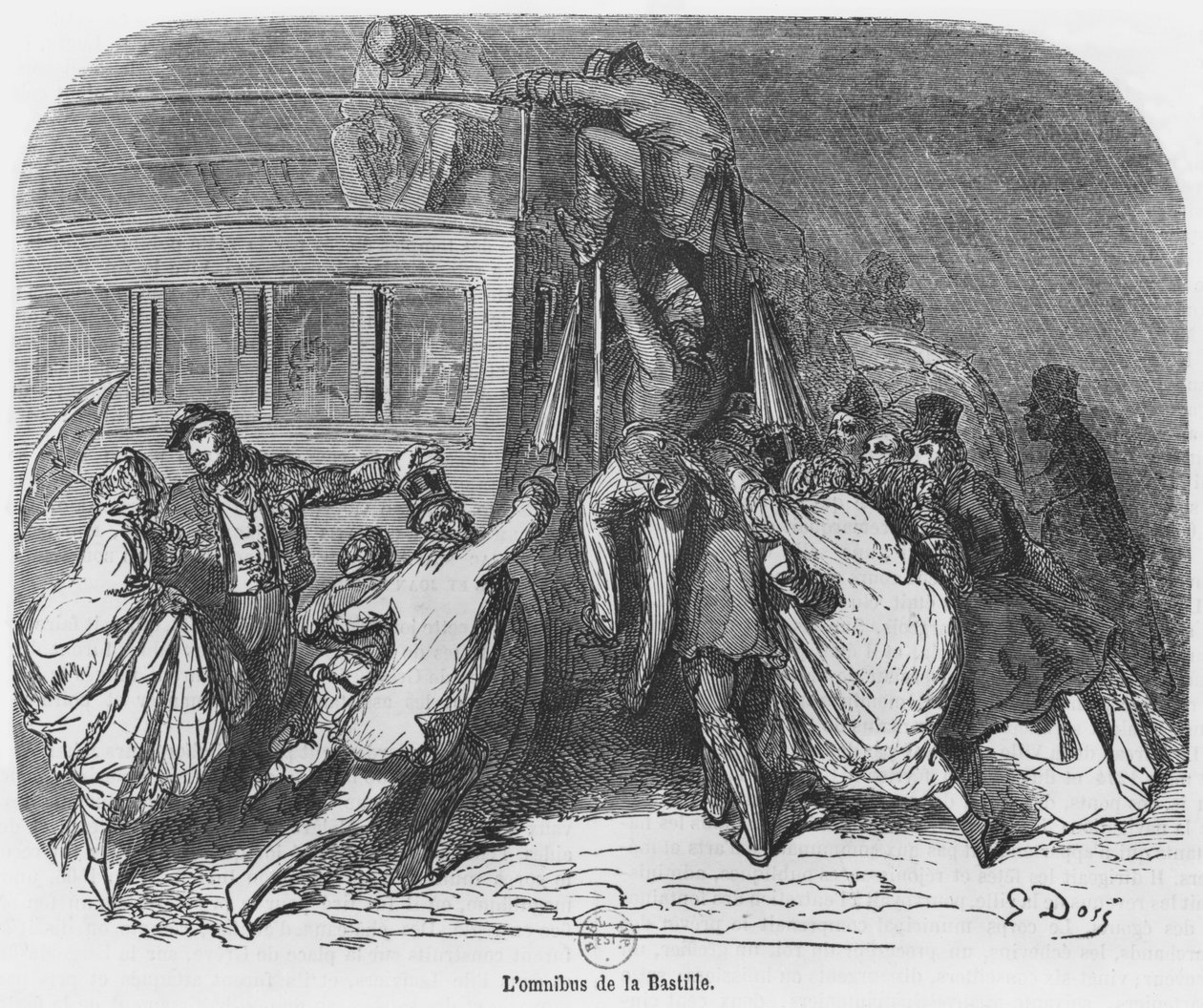 Bastille-omnibussen, illustration fra 