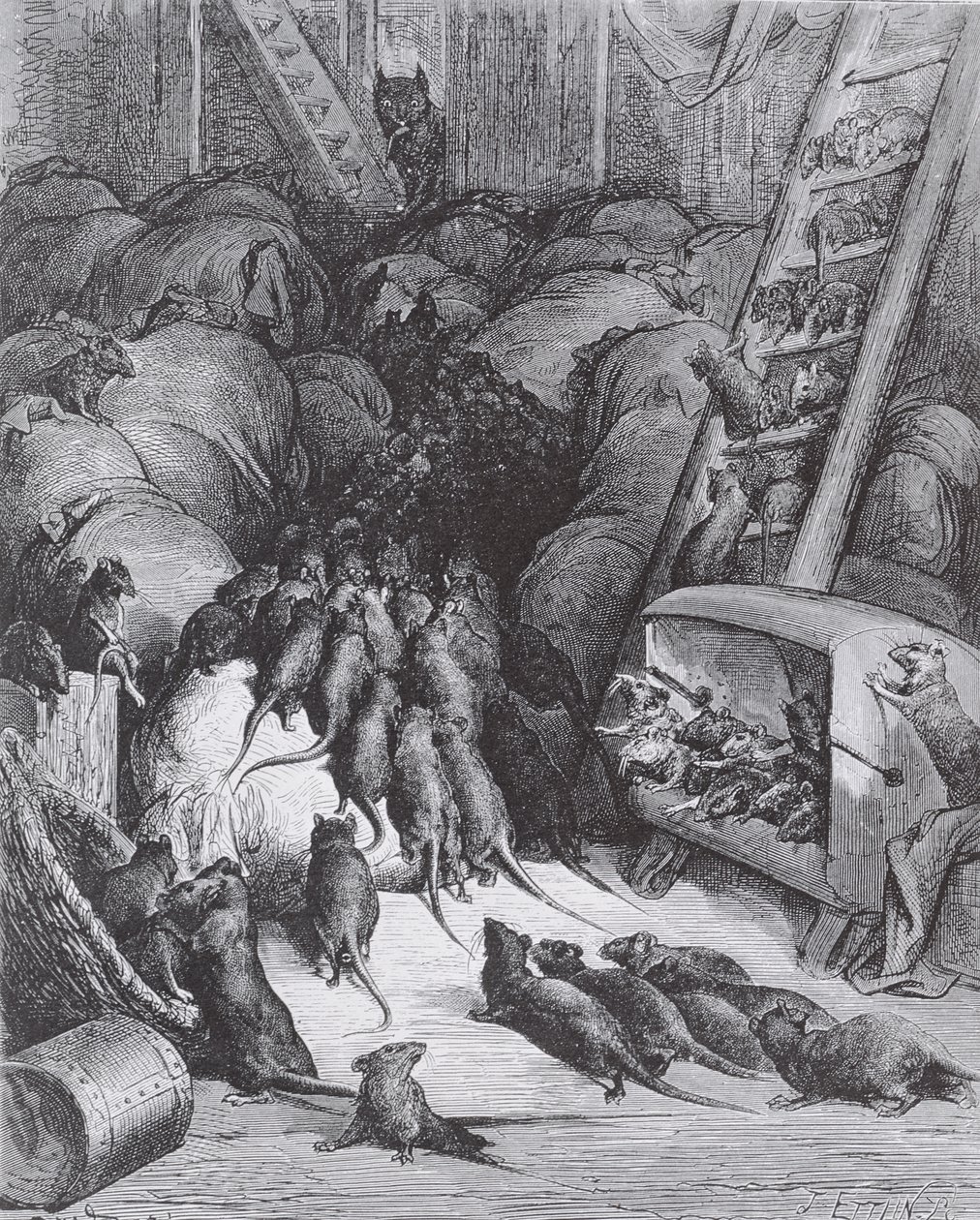 The League of Rats, 1868 af Gustave Dore