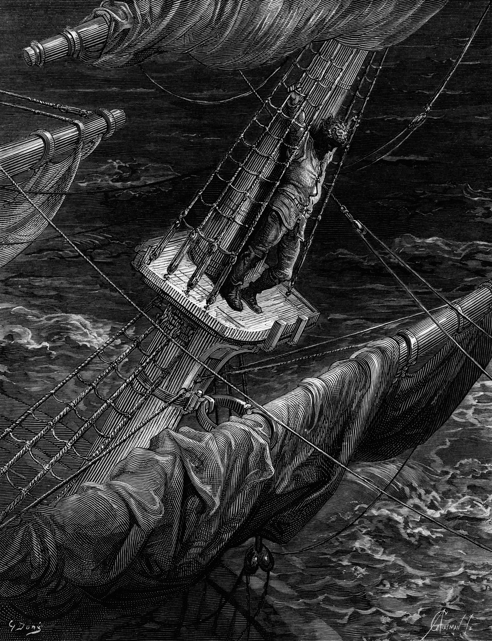 Søfareren fortryder sit skydning af Albatrossen, scene fra 