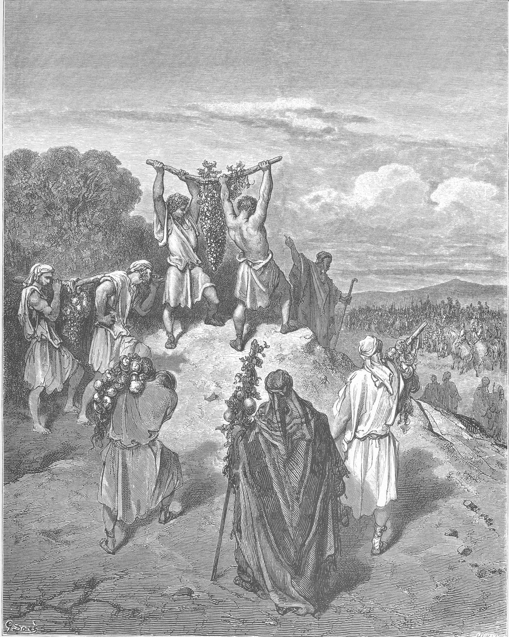 Spionerne vender tilbage fra det forjættede land af Gustave Dore