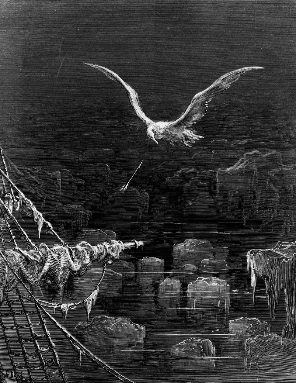 Albatrossen er skudt af sømanden, scene fra 