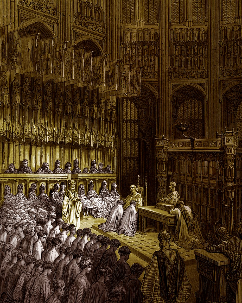 Westminster Abbey - Confirmation of Westminster Boys af Doré af Gustave Dore