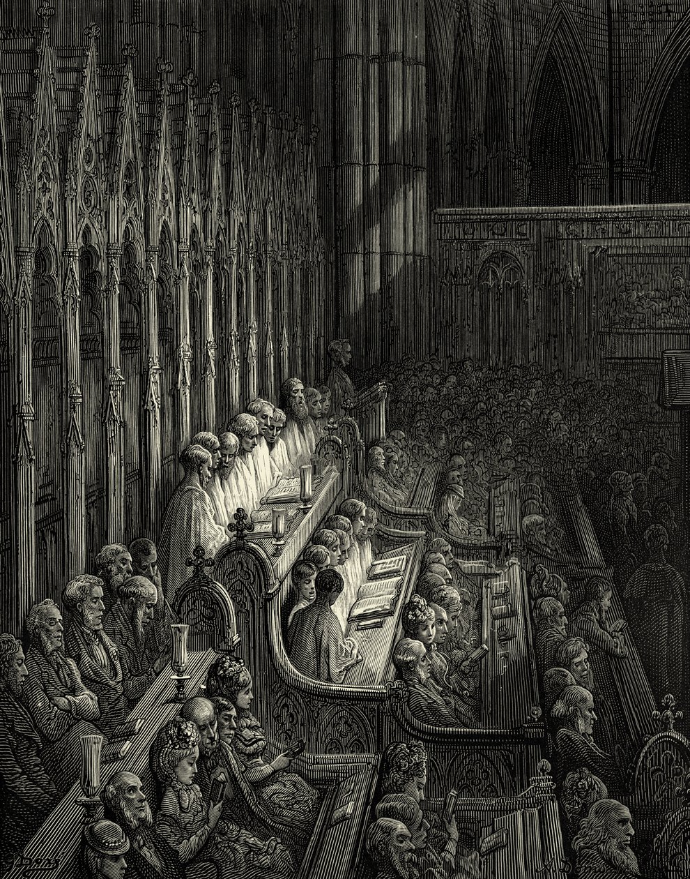 Westminster Abbey i victorianske London af Gustave Dore