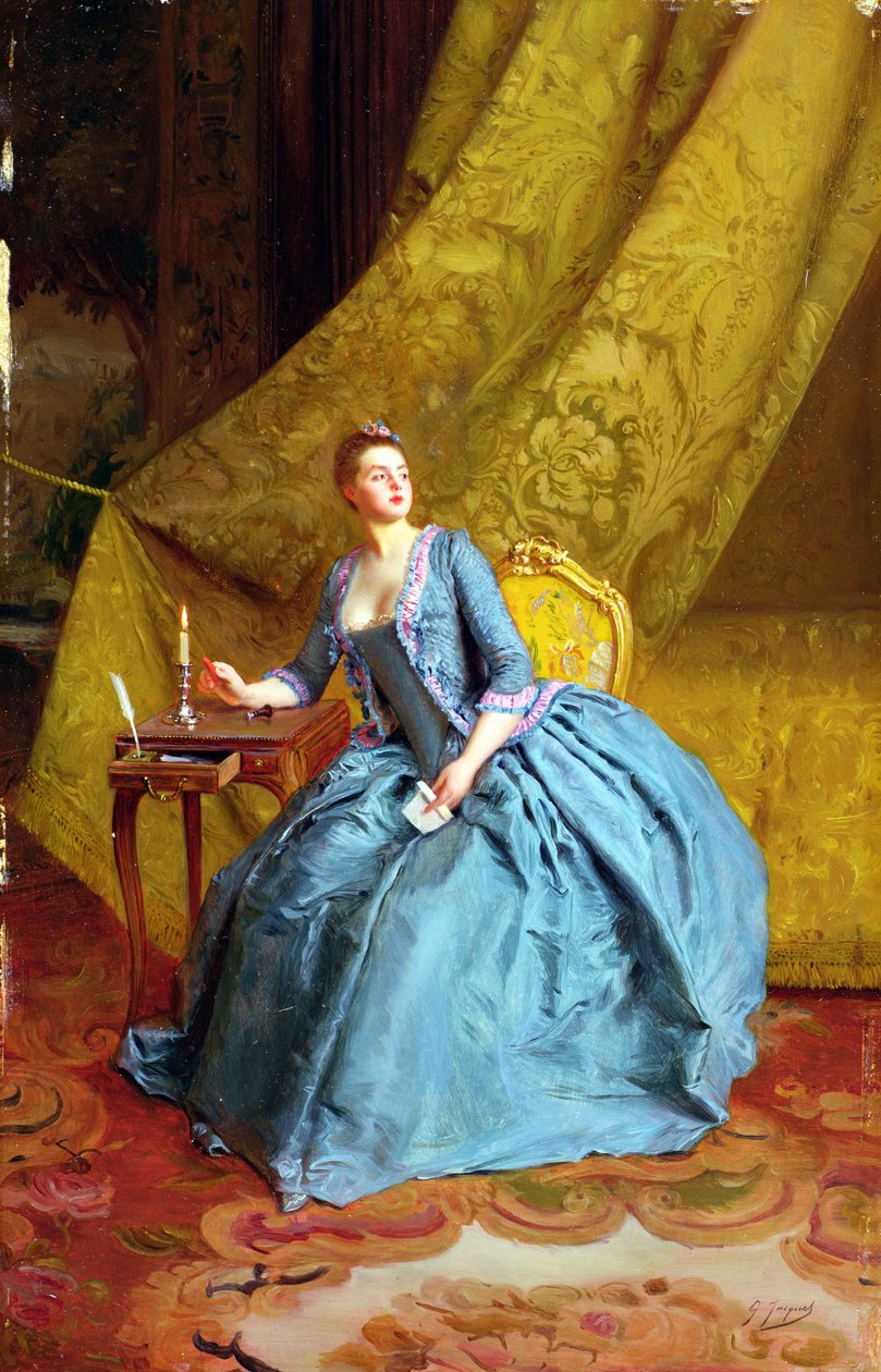Dame i et interiør af Gustave Jacquet