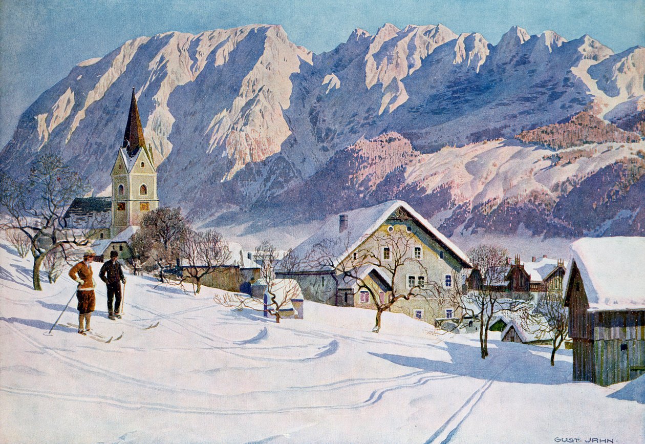 Mitterndorf i Østrig, efter en original akvarel af Gustav Jahn