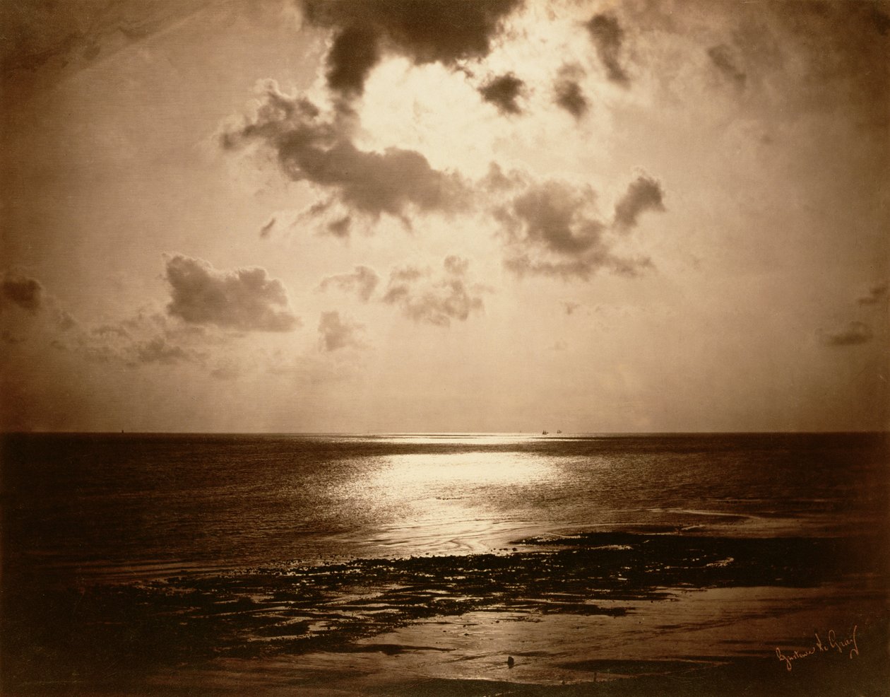 Solar Effect - Ocean, 1857 (albumenprint fra et kollodium på glasnegativ) af Gustave Le Gray