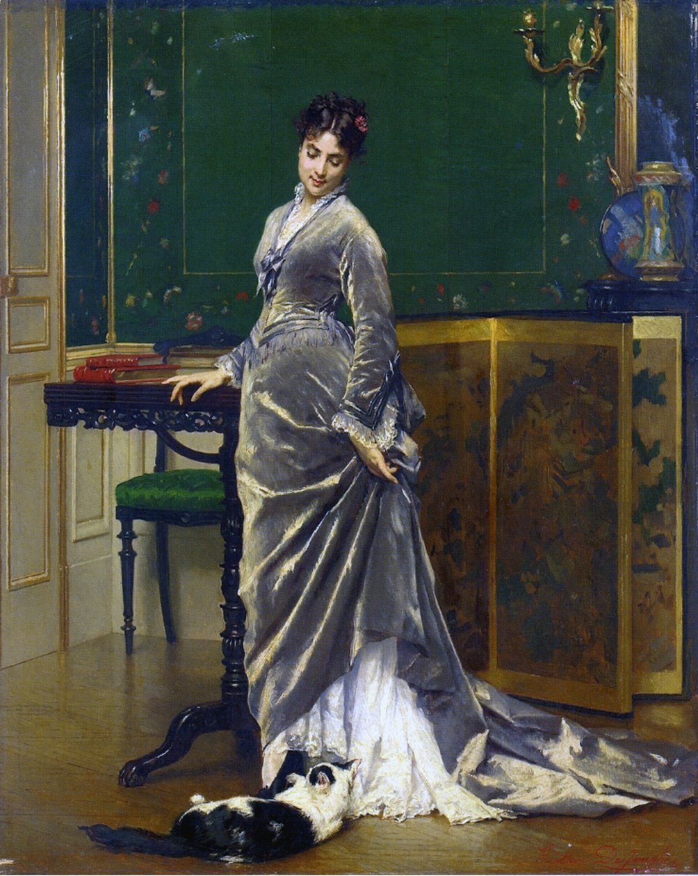 Den legesyge kat af Gustave Léonard de Jonghe