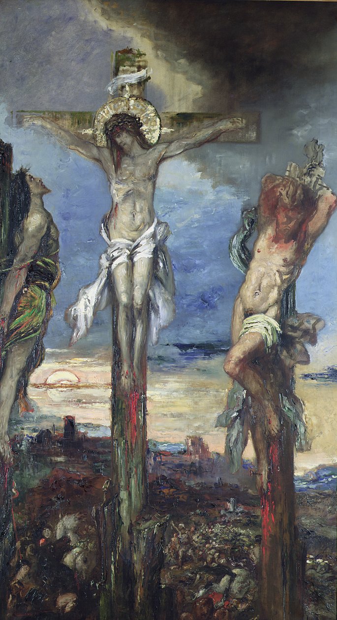 Kristus mellem de to tyve, ca. 1870 af Gustave Moreau