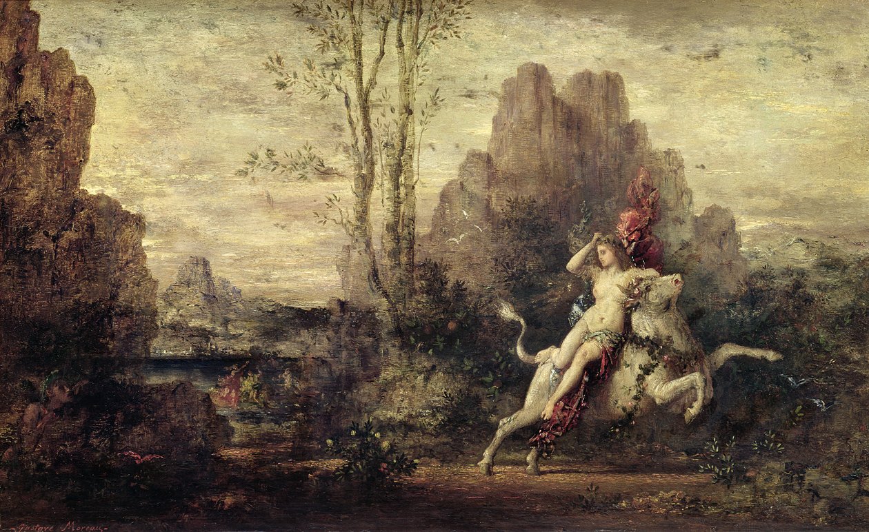 Europas voldtægt, ca. 1869 af Gustave Moreau