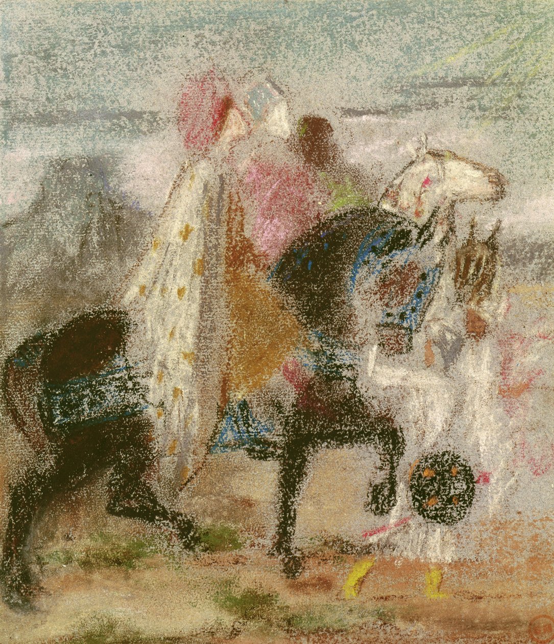 The Three Magi, startede i 1860 og omarbejdet efter 1882 (pastel på papir) af Gustave Moreau