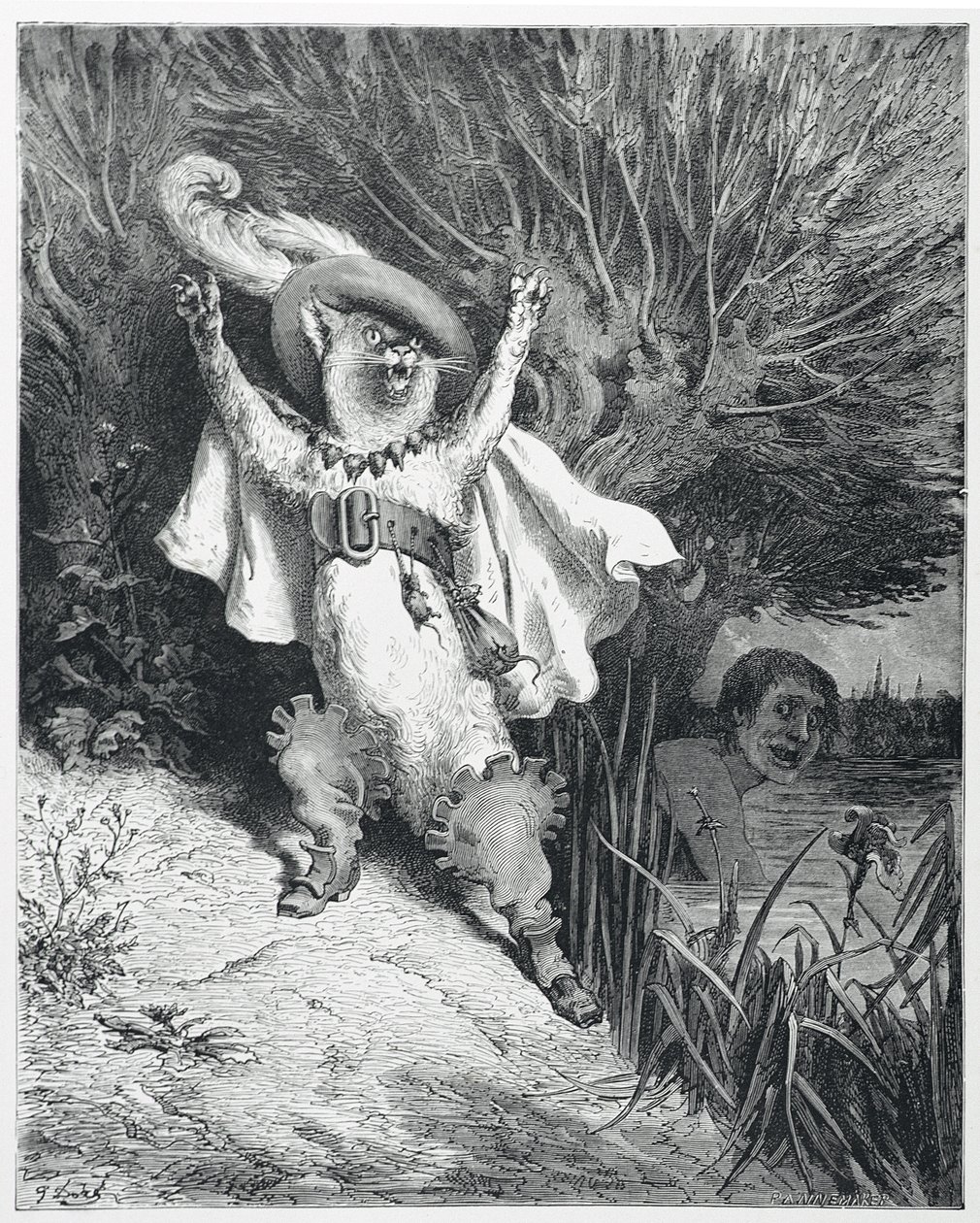 bestøvlede kat af Gustave (after) Dore