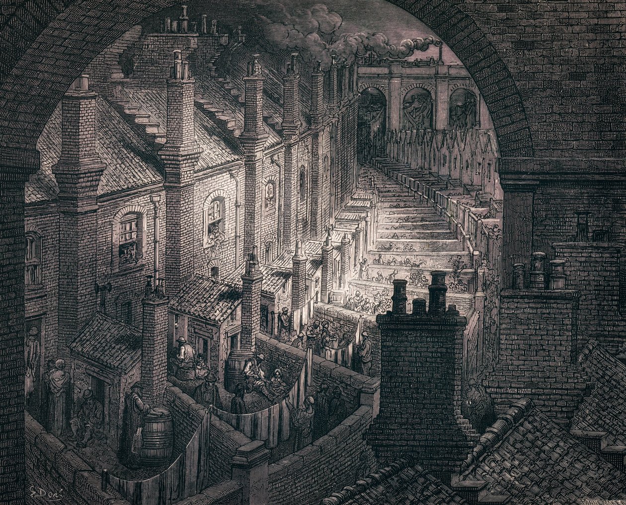 Slumterrasser, af Gustave Doré af Gustave (after) Dore