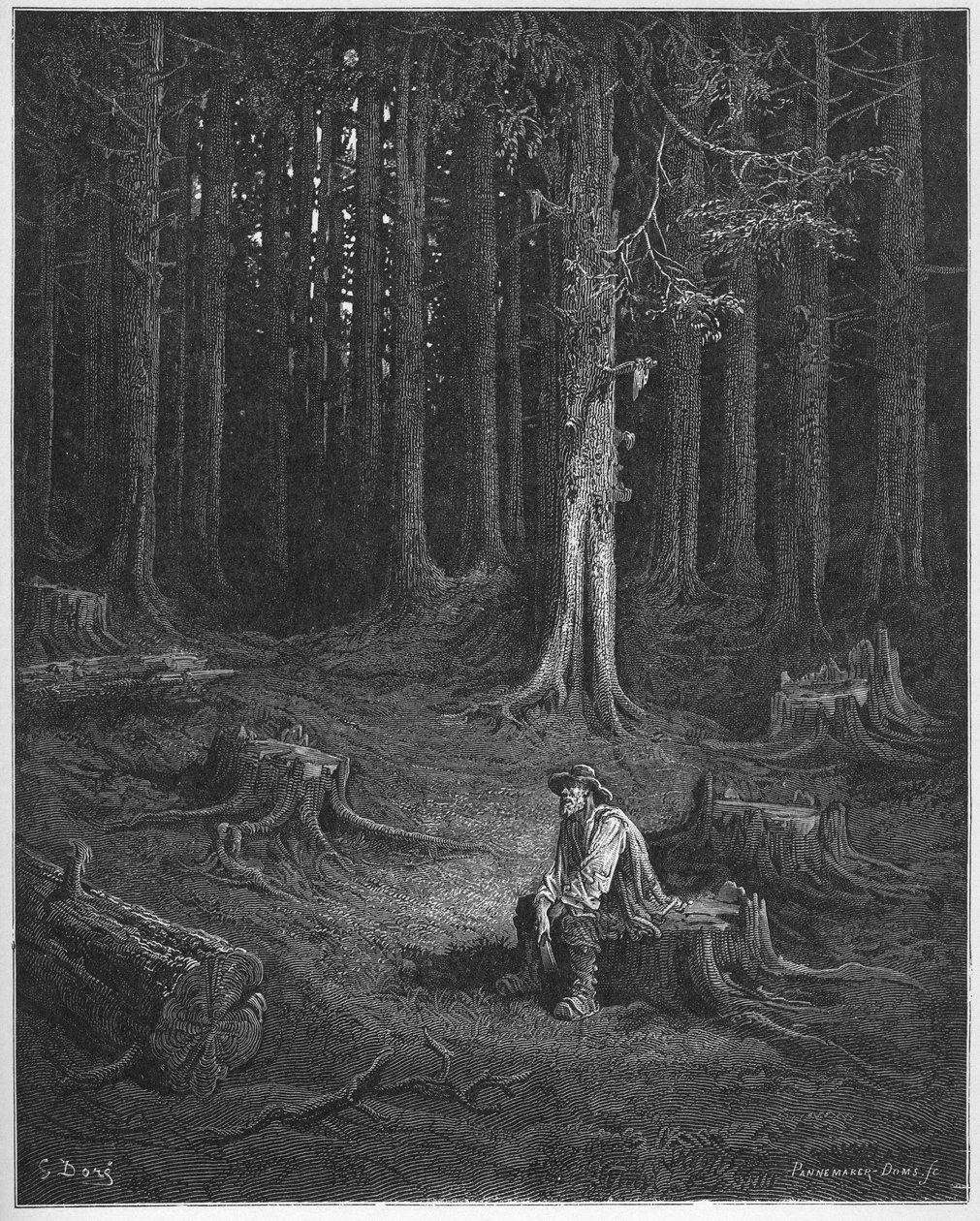 la foret et le bucheron - skoven og skovhuggeren - fra 