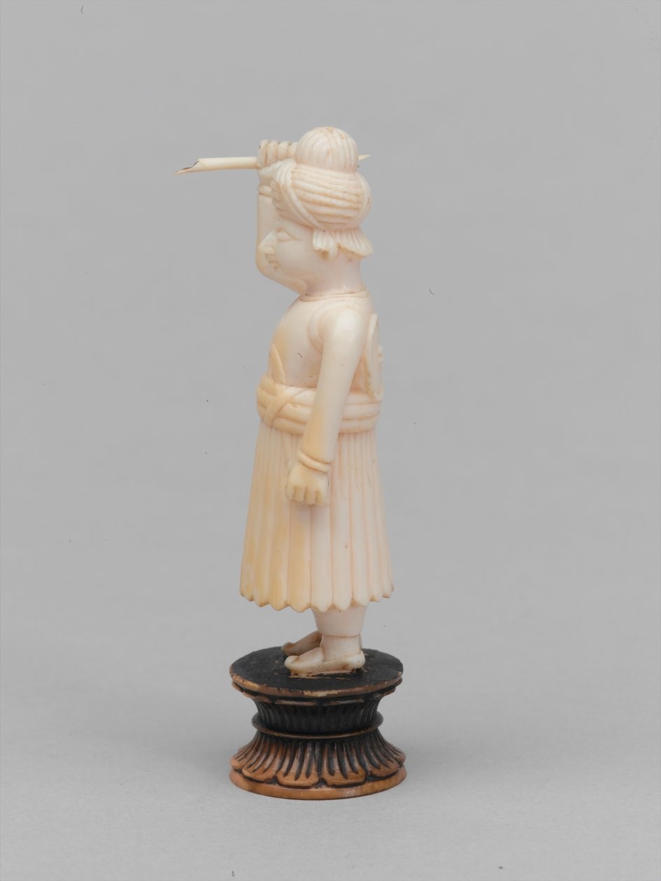 Sort bonde, skakbrik, Indien, 1820 ca af Gustave Adolphe Chassevent Bacques