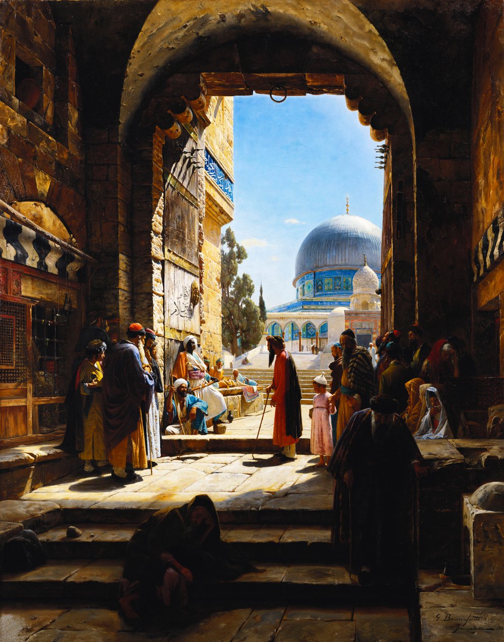Ved indgangen til Tempelbjerget, Jerusalem, 1886 af Gustave Bauernfeind