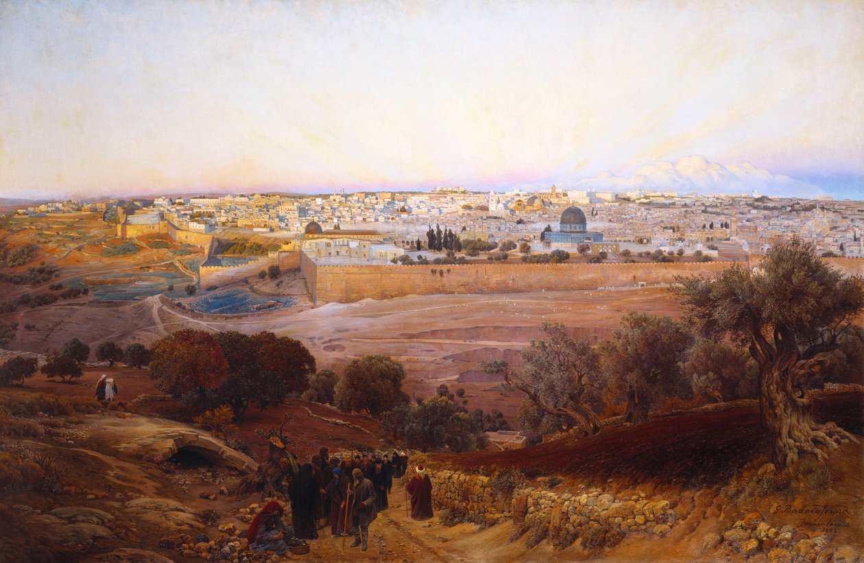 Jerusalem fra Oliebjerget, 1902 af Gustave Bauernfeind