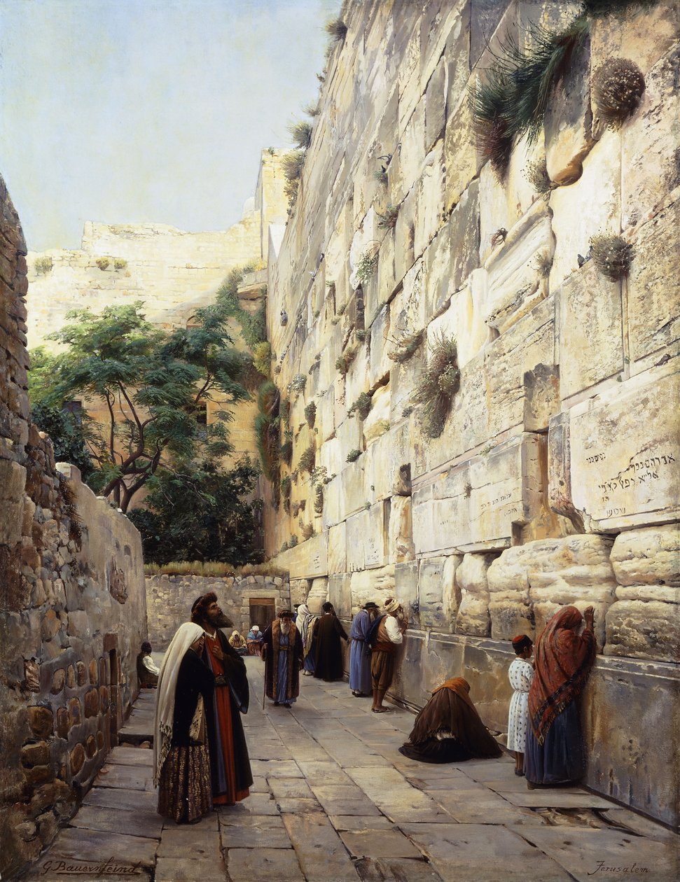 Beder ved den vestlige mur, Jerusalem, af Gustave Bauernfeind