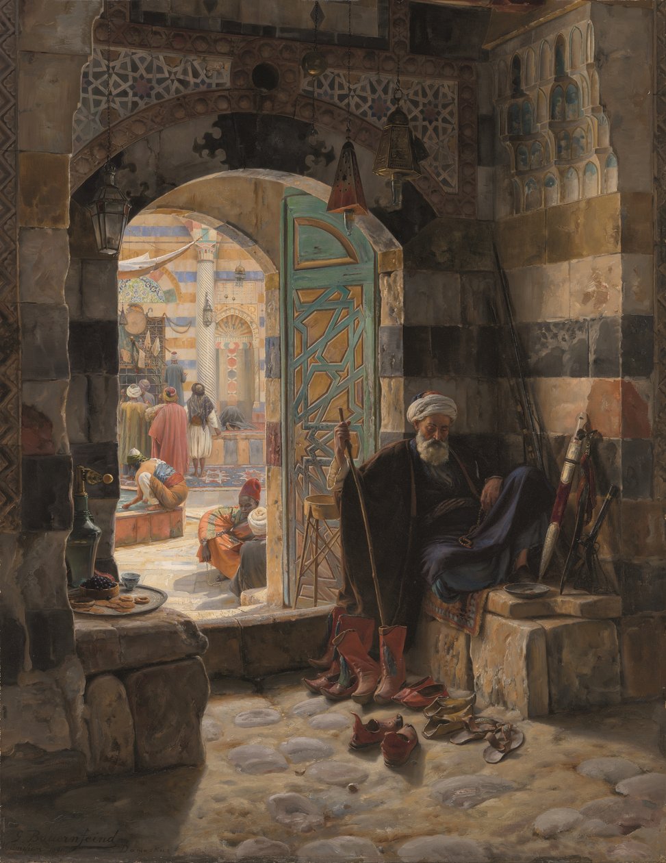 Vagtmester for moskeen, Damaskus af Gustave Bauernfeind