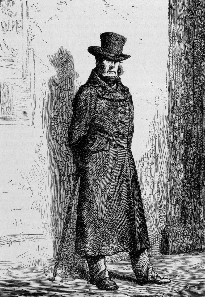 Javert - i "" The Miserable"" af Victor Hugo, ill. af Brion, red. Hetzel og Lacroix af Gustave Brion