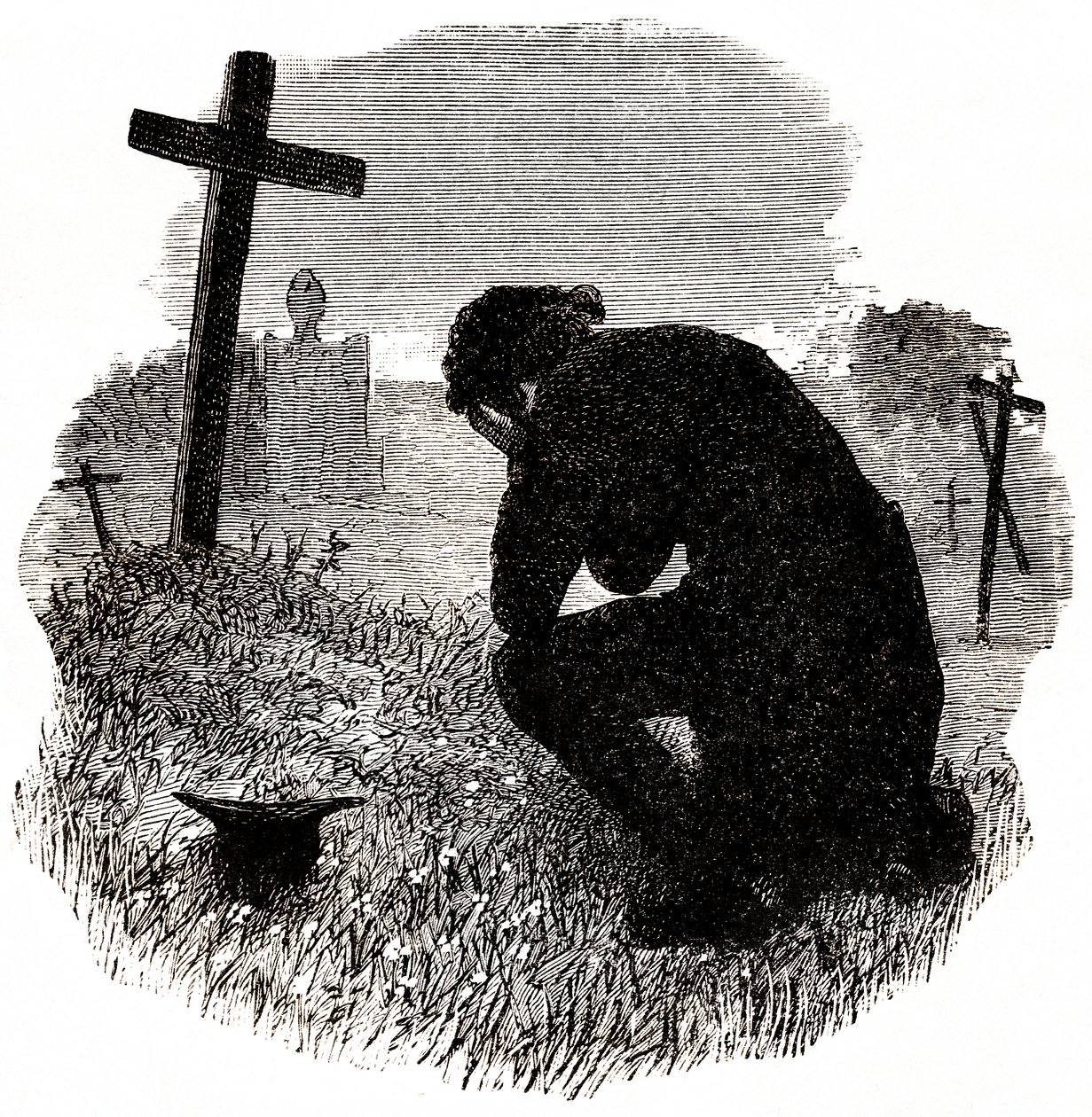 Sorg (til Les Miserables af Victor Hugo) (kobberstik, slutningen af det 19. århundrede) af Gustave Brion