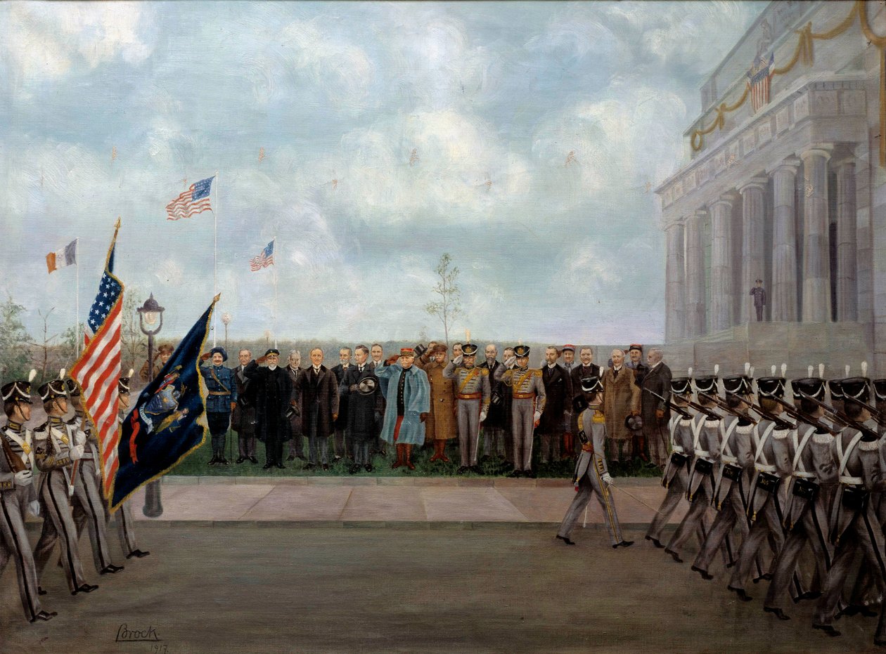 "Marechal Joffre på mission i Washington" af Gustav Brock (1881-1945). 1917 (olie på lærred) af Gustave Brock