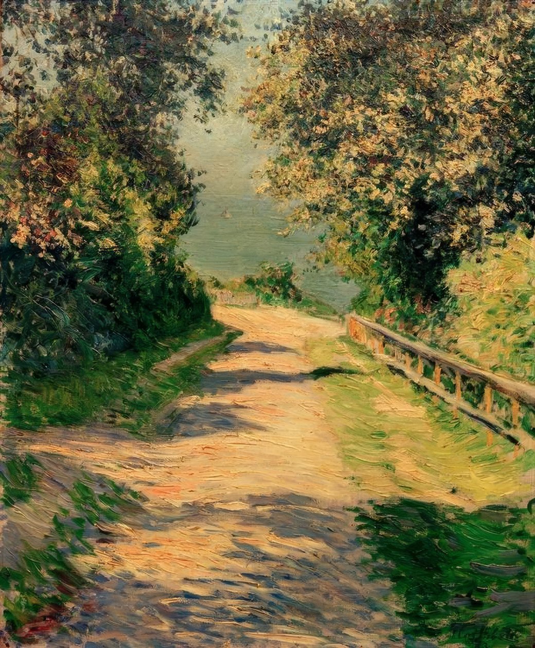 Gyden til blomstervillaen, Trouville af Gustave Caillebotte