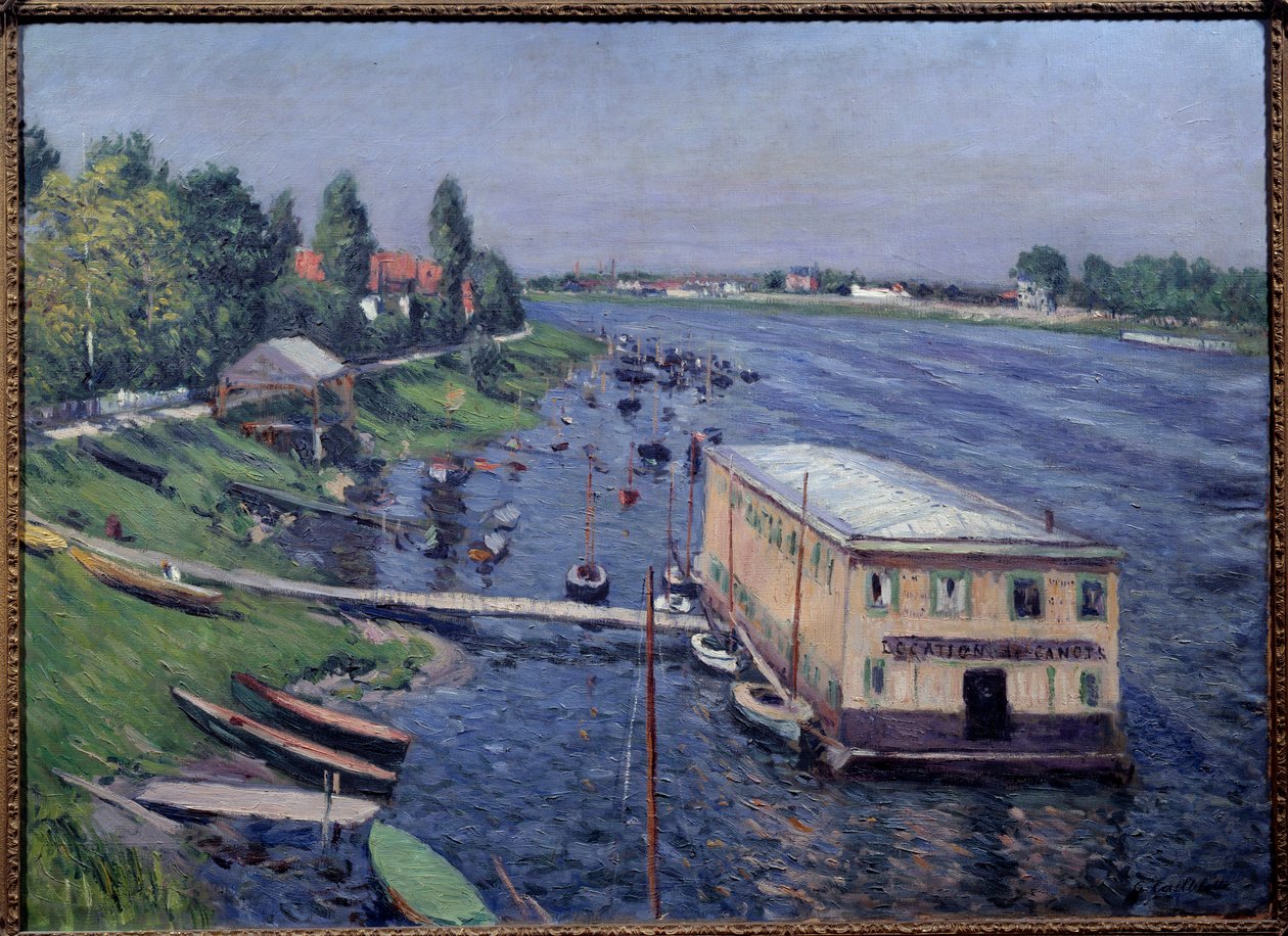 Bådgarage i Argenteuil. Maleri af Gustave Caillebotte (1848-1894) af Gustave Caillebotte