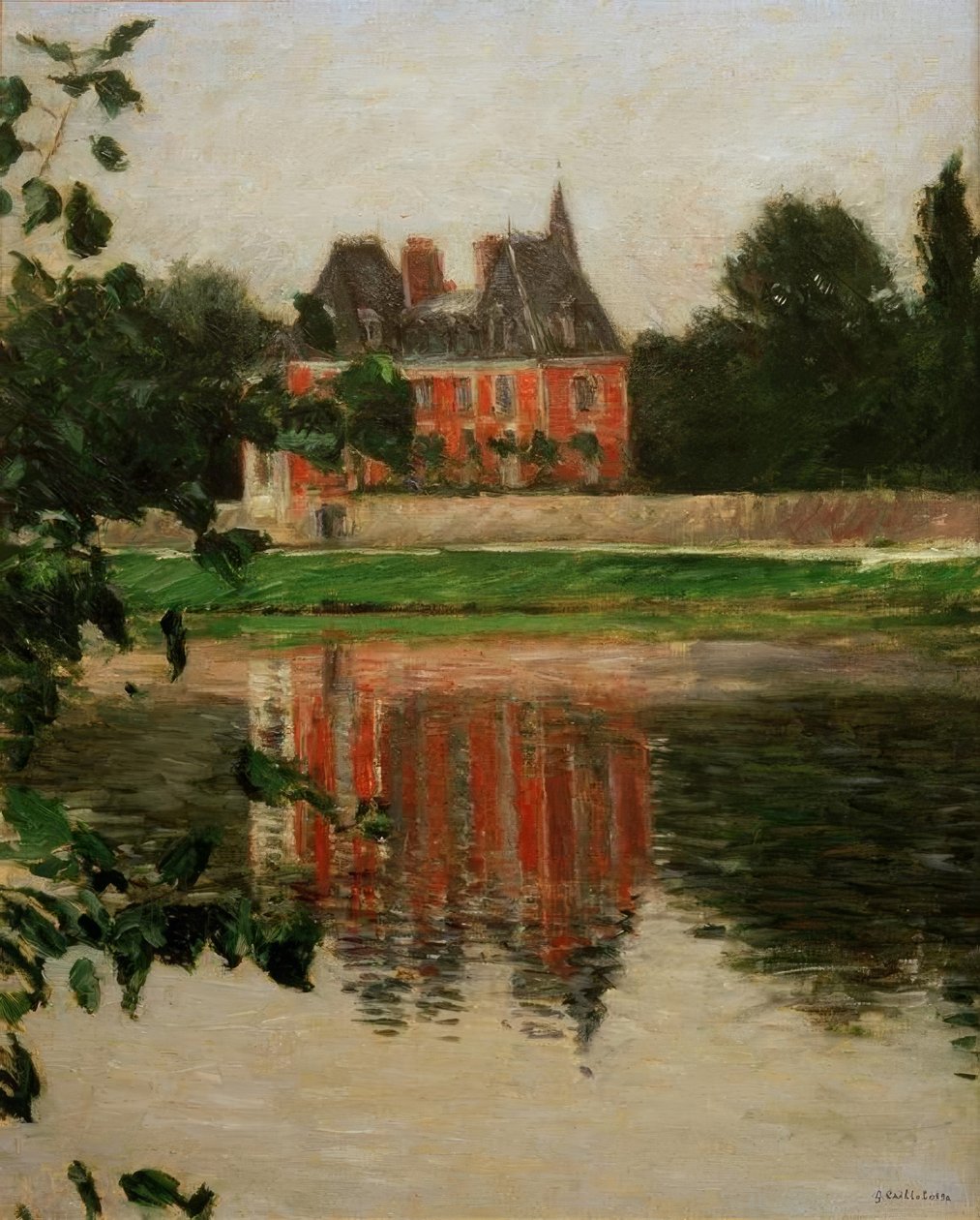 Slot ved bredden af ​​Seinen, Argenteuil af Gustave Caillebotte