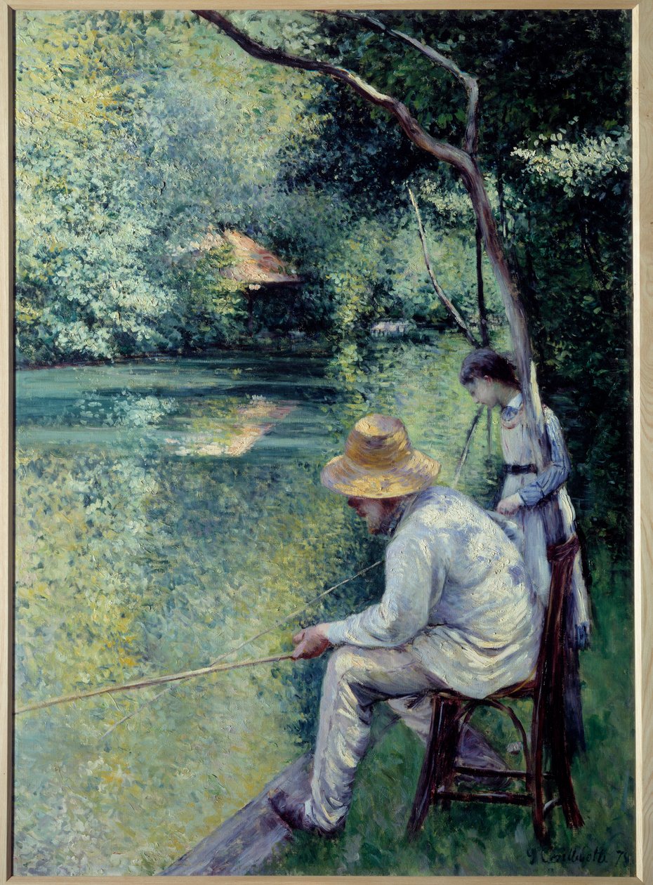 Fiskeri har linen. Maleri af Gustave Caillebotte (1848-1894) af Gustave Caillebotte